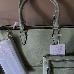 Elegant Green Women's Handbag Set